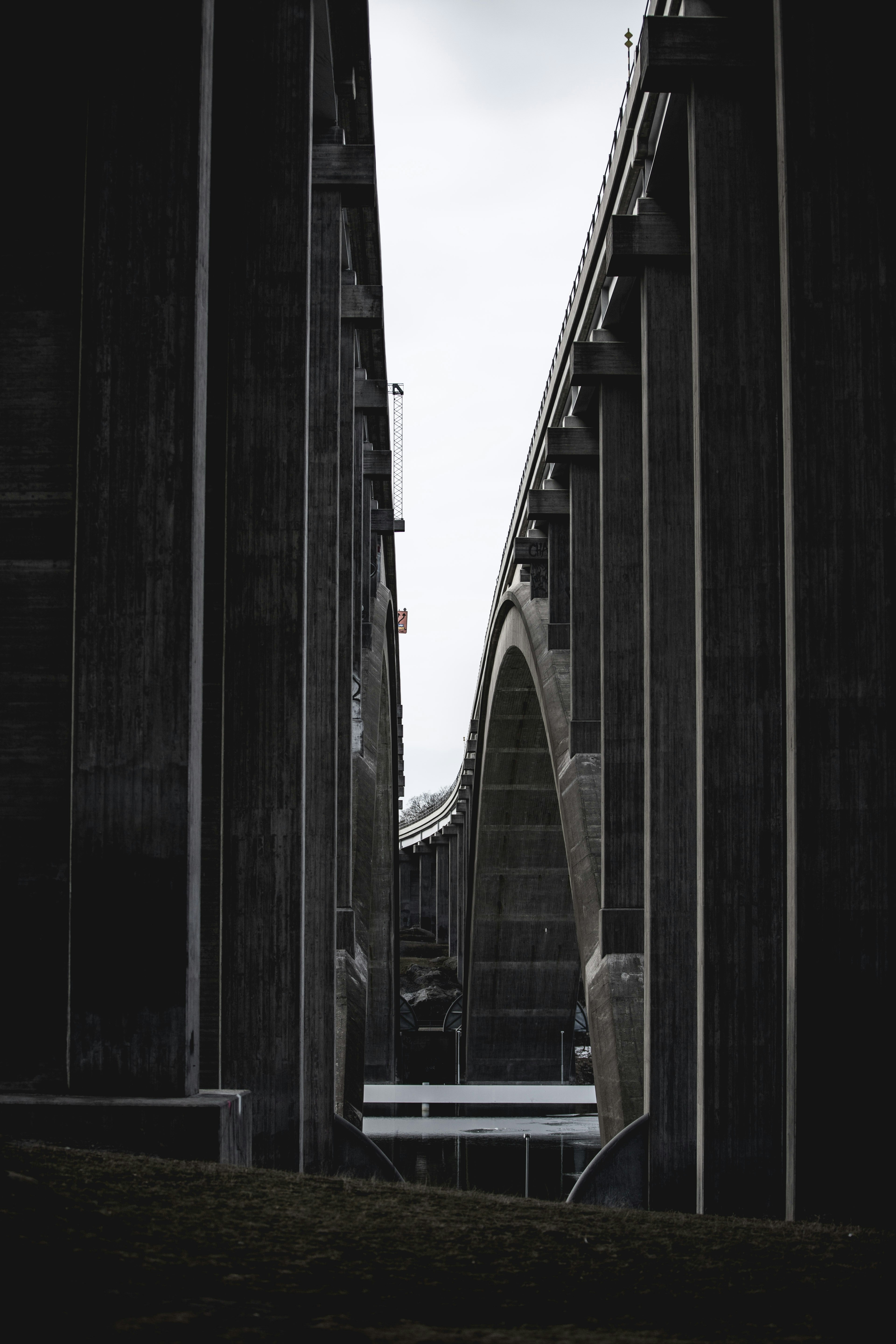 photo of gray concrete bridges